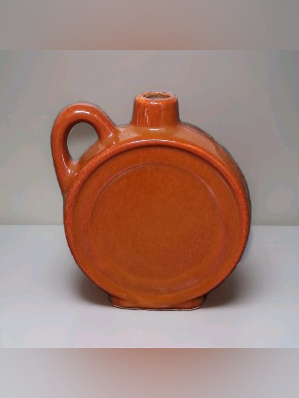 Vintage Uhl Pottery Miniature Rust Colored Canteen Jug 3.5” Tall